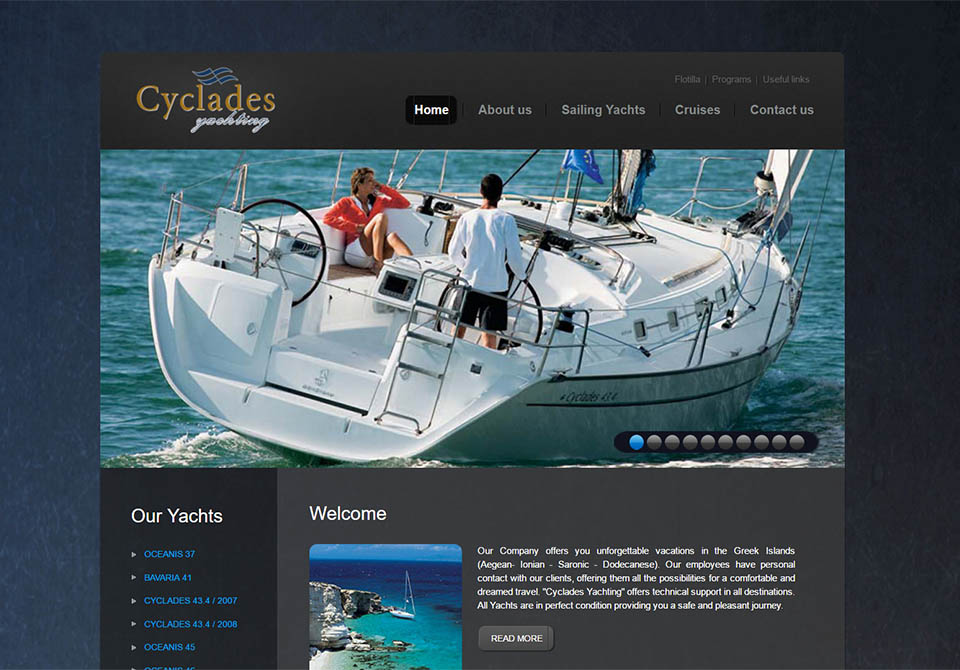 cyclades yachting, webdesign365